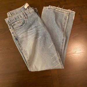 Blue straight leg jeans
